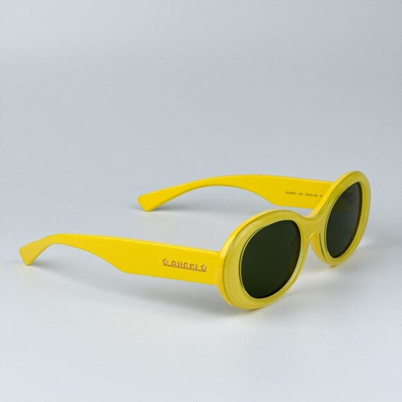 Gucci GG1587S 004 BRAND NEW Sunglasses Yellow Green Women Oval main image 4